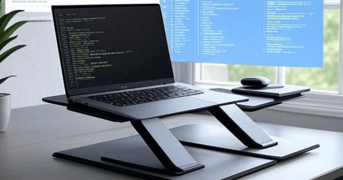 portable laptop stand for coding setup